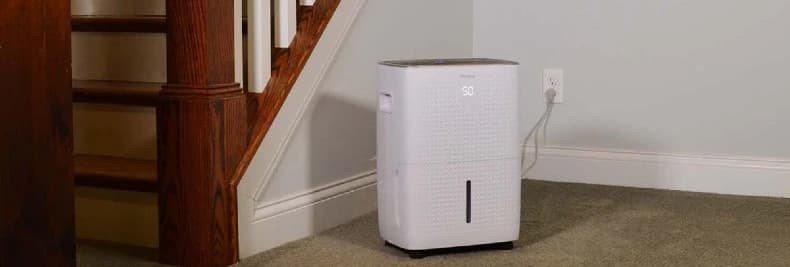 Soleus Air Dehumidifier In Use In Basement