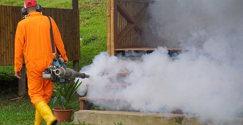 Thermal foggers are ideal for treating large outdoor areas.