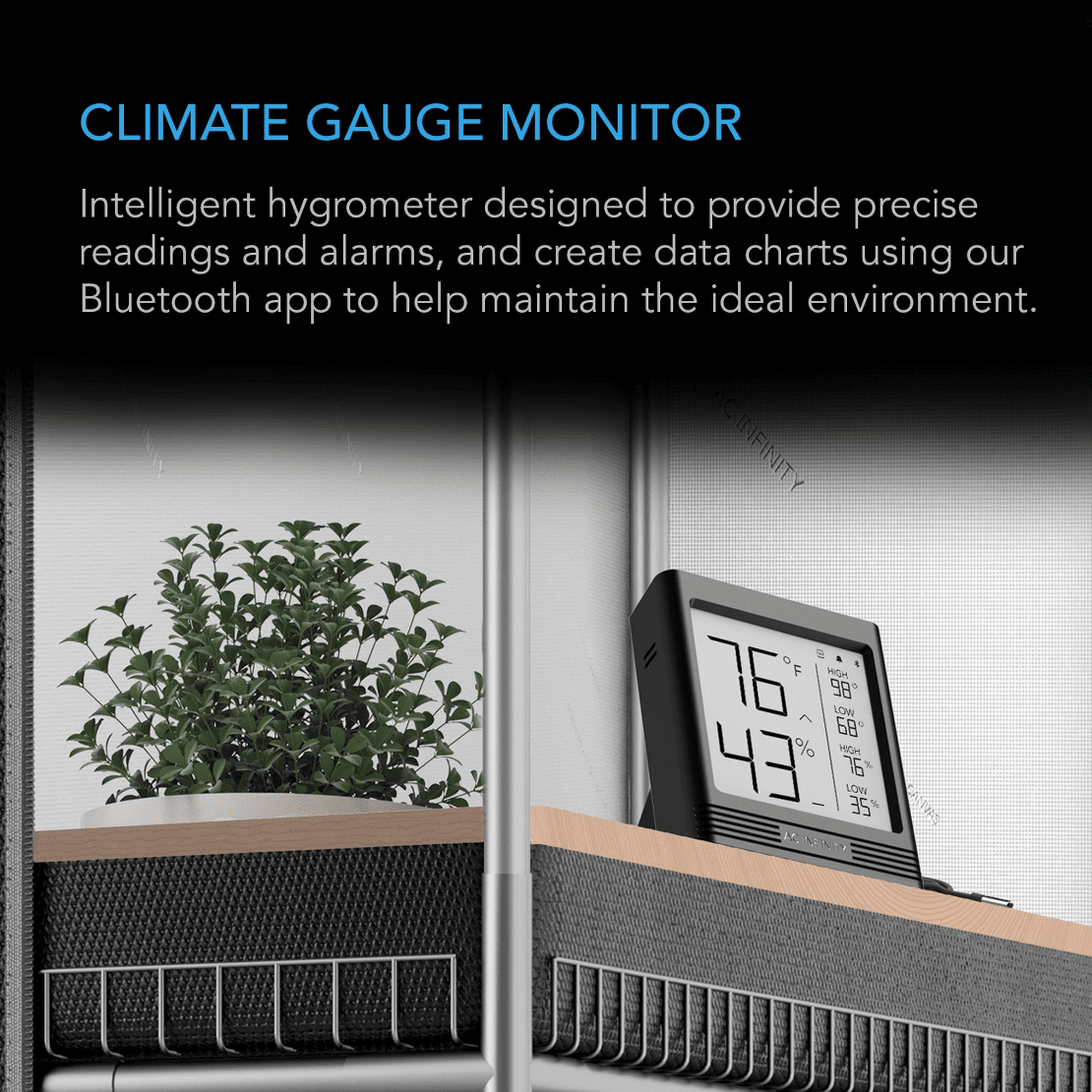 Large Temp Humidity Meter, Multipurpose Thermometer Hygrometer Sensitive  For Warehouse For Reptiles Terrarium 