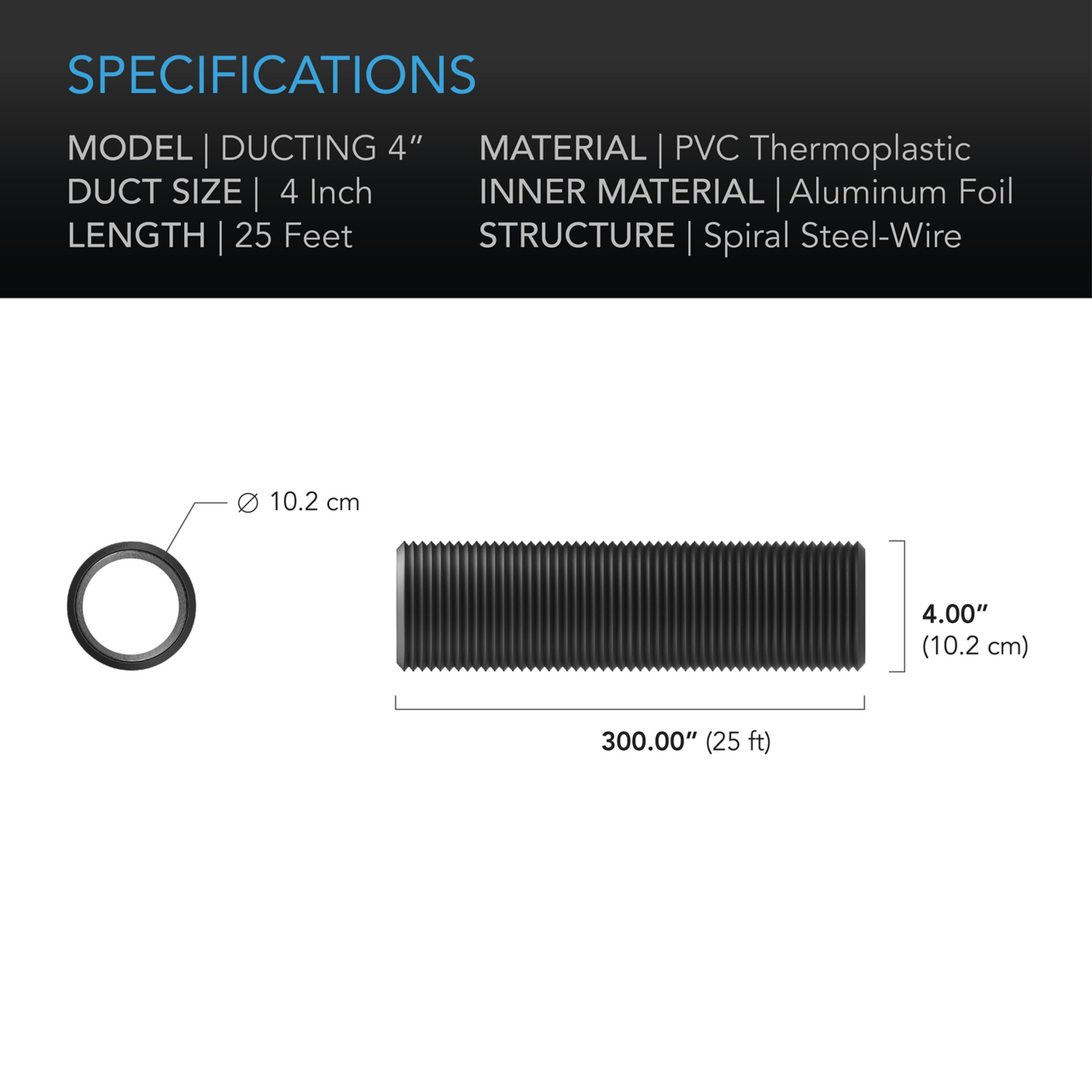 AC Infinity AIRTAP T4 4-in x 10-in Register Booster Fan - Bronze