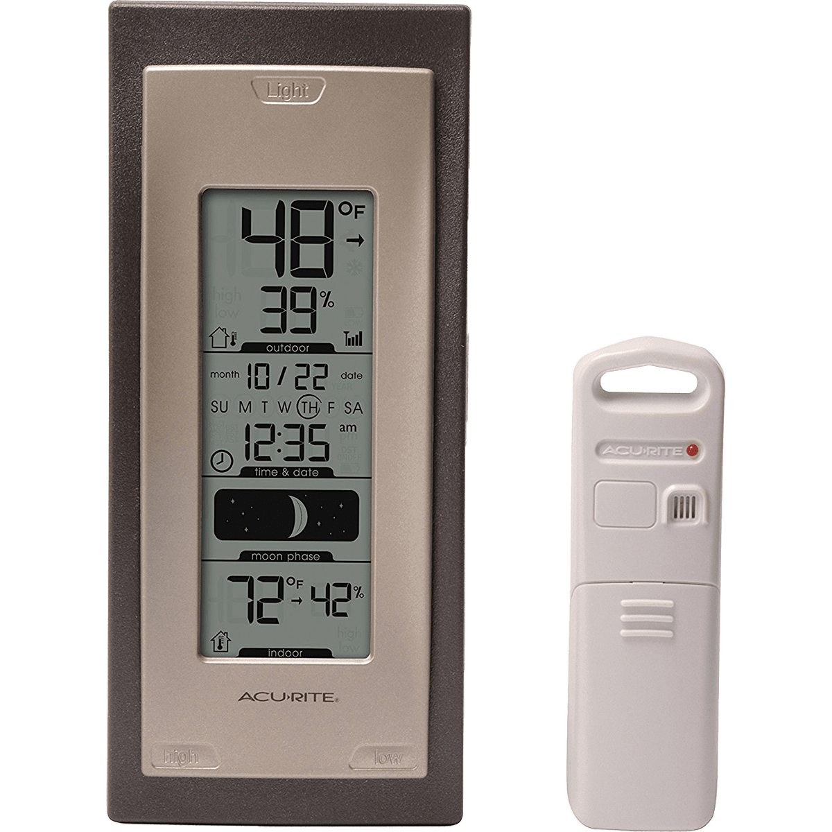 AcuRite Compact Color Weather Forecast Station with White Frame and Wireless  Remote Sensor