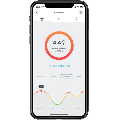 Airthings View Radon Rilevatore di gas con controllo tramite app a