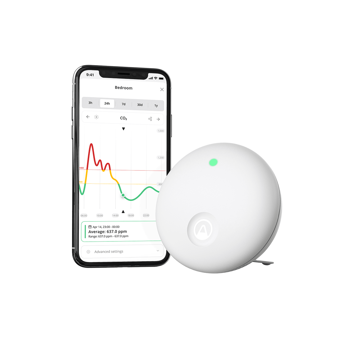 Airthings Wave Enhance Indoor Air Quality Monitor