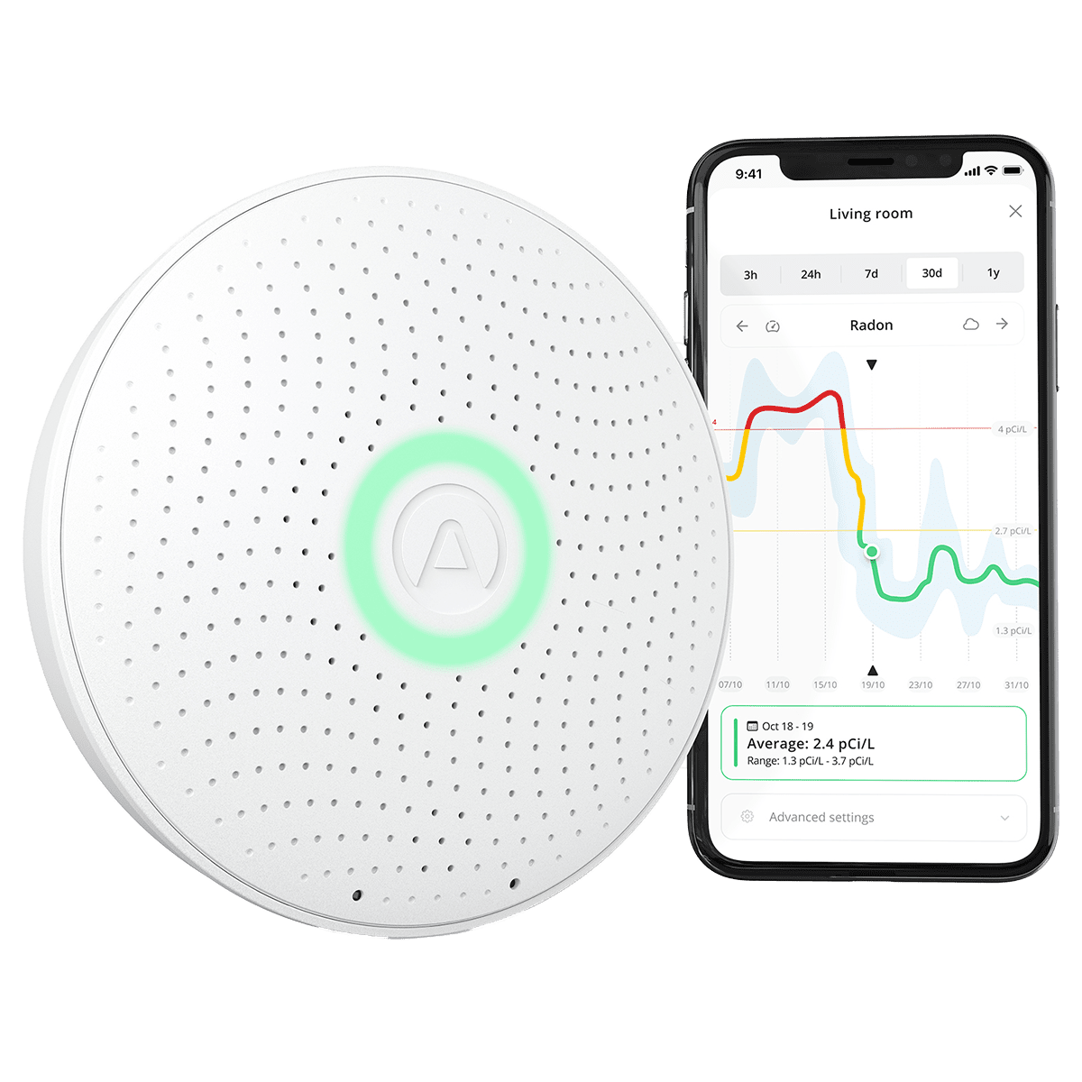 Airthings Wave Plus Indoor Air Quality Monitor + Radon Detection Sylvane
