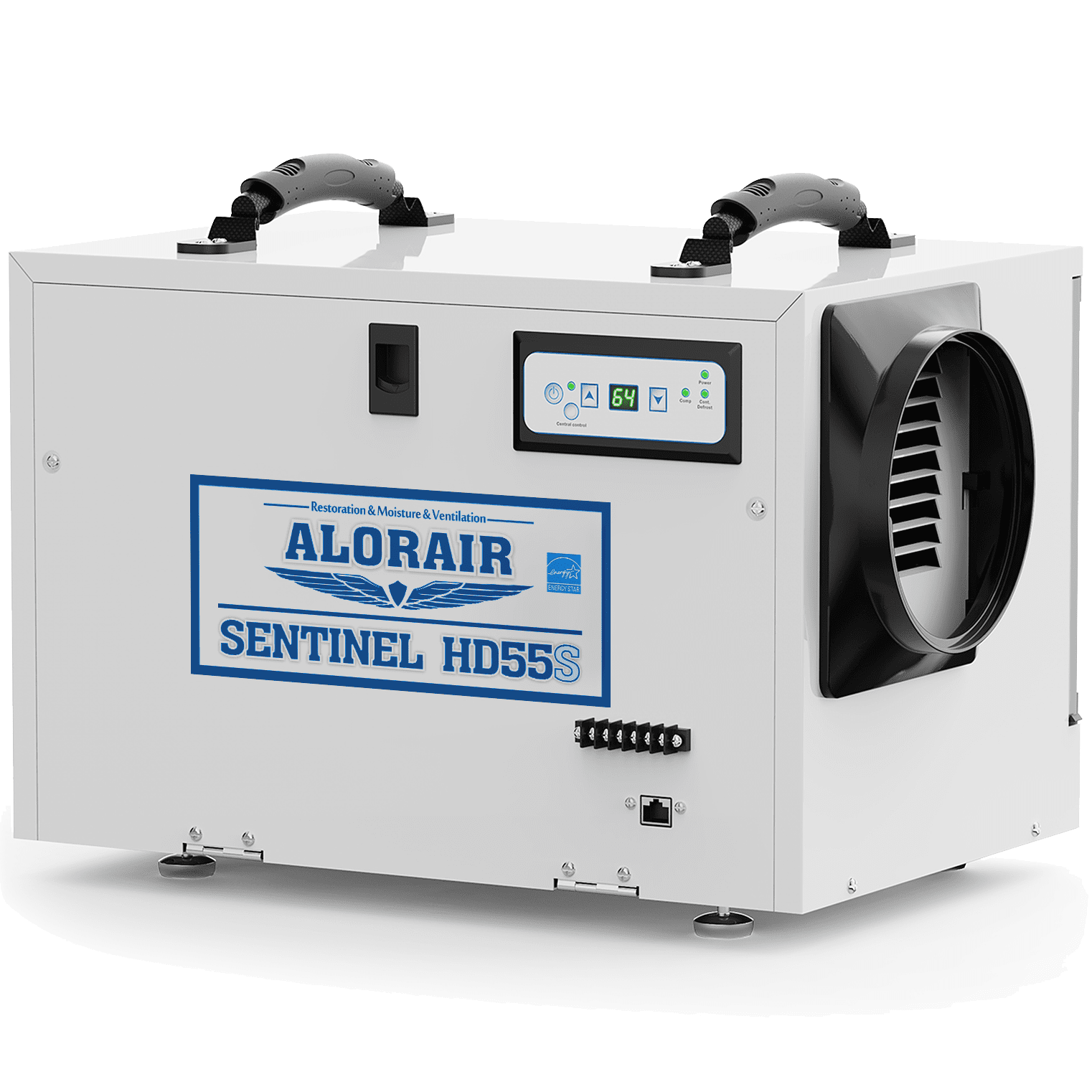 AlorAir Sentinel 55 Pint at AHAM Dehumidifier With Drain Hose for Crawl Spaces or Basements Up to 1,300 Sq. Ft., White