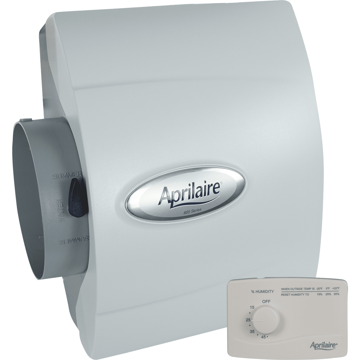 Aprilaire 600 Large Bypass Humidifier - Manual Control