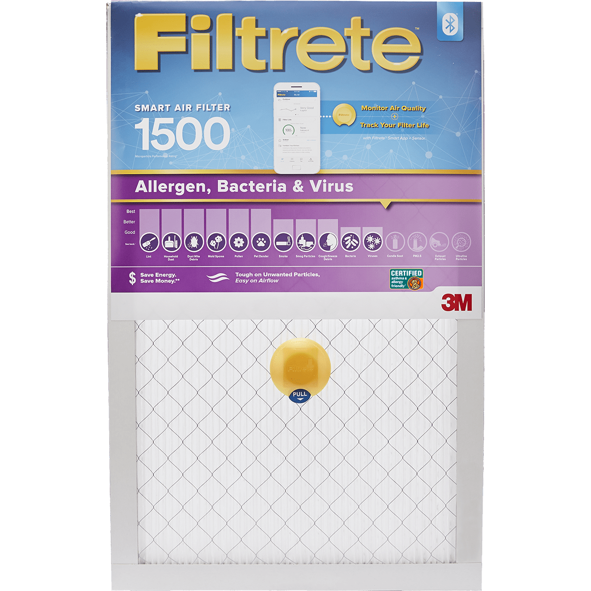 3M Filtrete 1500 MPR Allergen, Bacteria & Virus Smart Air Filter - Primary View