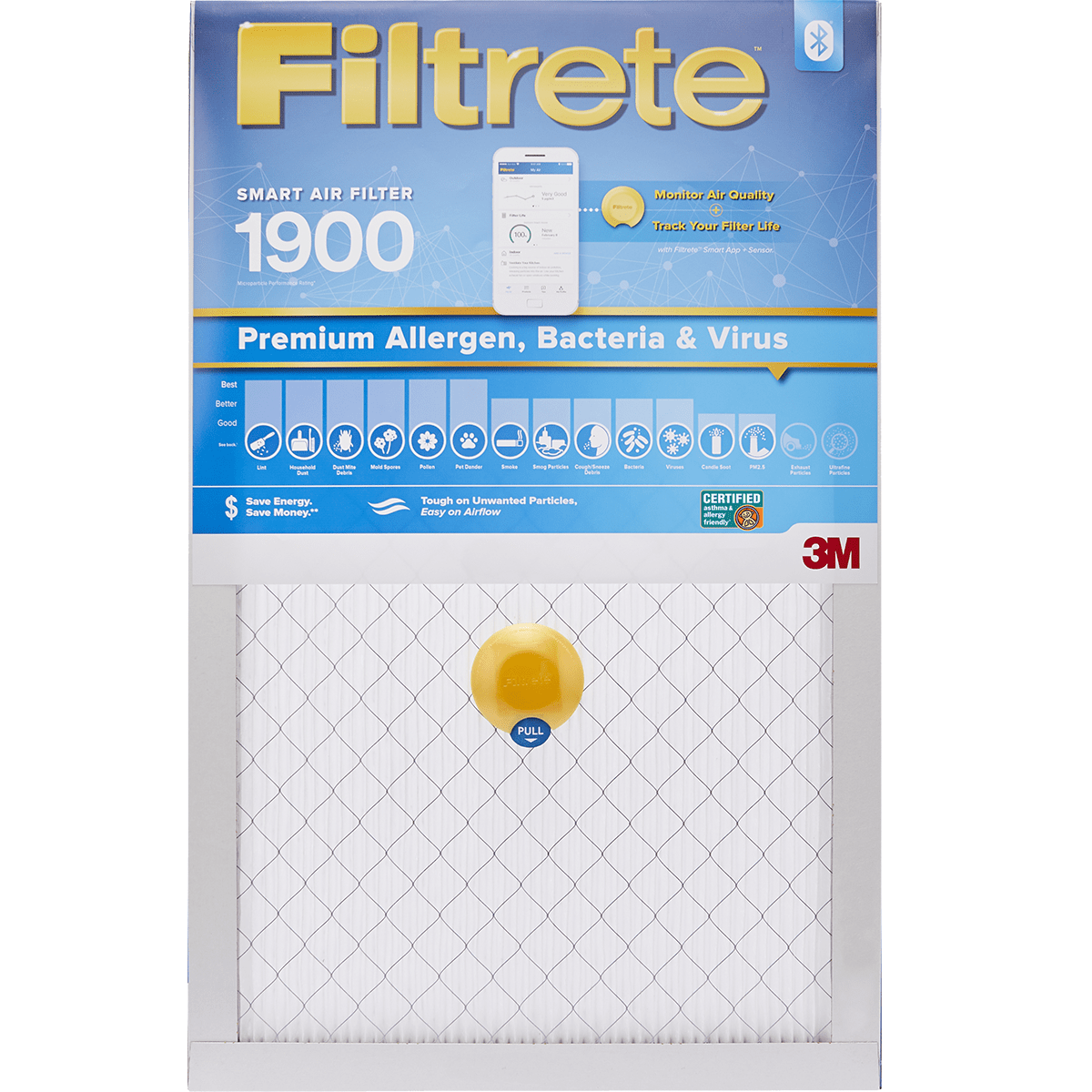 Image of 3m Filtrete 1900 Mpr Premium Allergen, Bacteria & Virus Smart Air