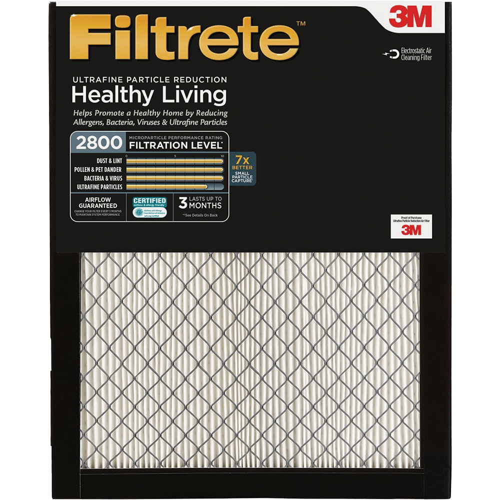 MPR 2800 2-Pack Filtrete Ultrafine Particle Reduction AC Furnace Air Filter 14 x 20 x 1-Inches 