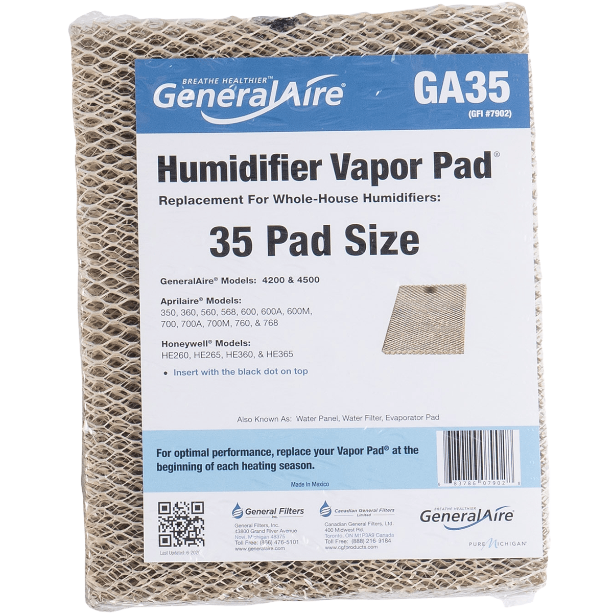General Aire GA35 Vapor Pad (for 4200 & 4400)