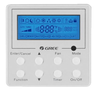 Gree Wired Programmable Controller for Ductless Mini-Splits XE71
