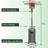 Hanover HAN003SS 48,000 BTU Umbrella Propane Patio Heater - Stainless Steel Features include esy push ignition, built-in tabletop, sturdy base and wheels. - view 5