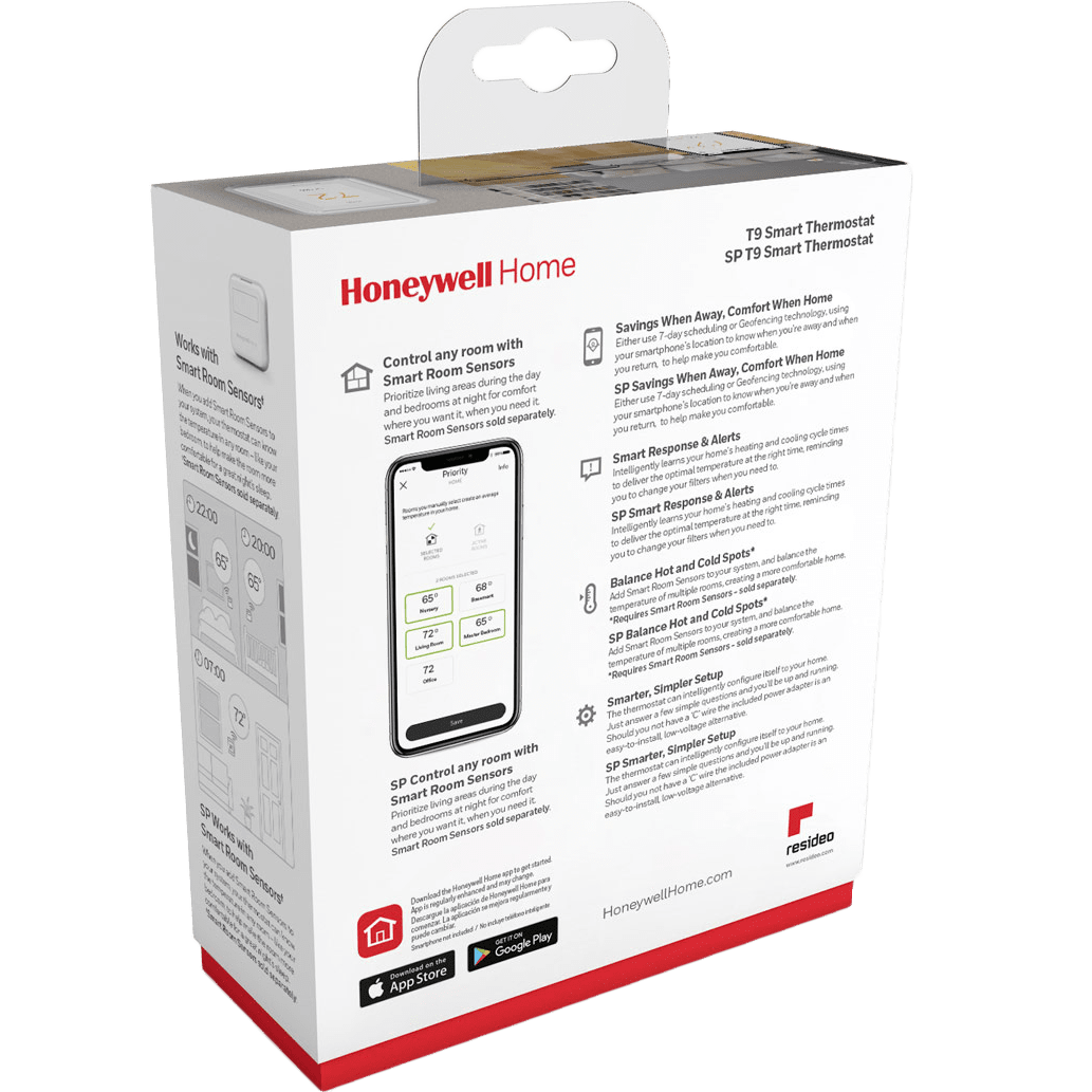 Honeywell Home T9 WiFi Smart Thermostat with RoomSmart Sensor