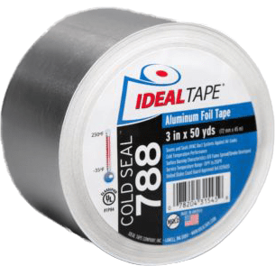 Ideal Tape Cold Seal 788 Aluminum Foil Tape UL Listed 3-in. x 50 yds