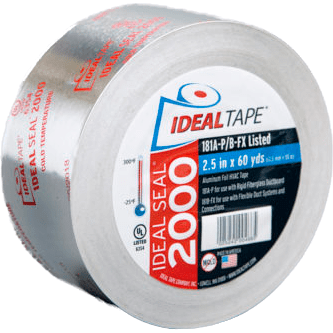 Ideal Tape Ideal Seal 2000 Aluminum Foil Tape UL 181A-P/B-FX Listed 2.5 in x 60 yds