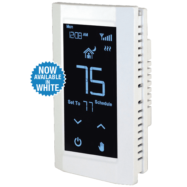 King Electric Hoot 240V Wi-Fi Touch Screen Double Pole Thermostat - White