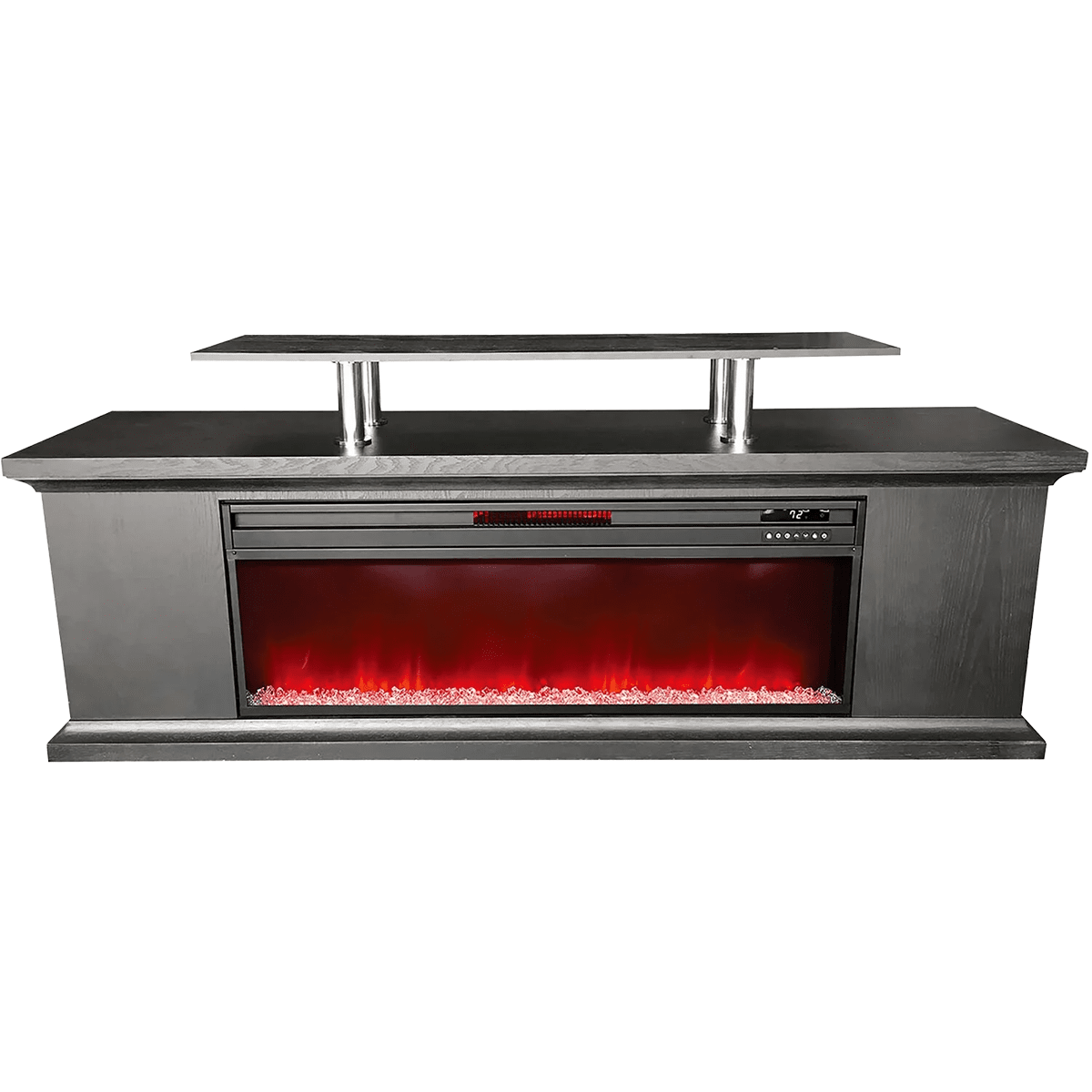 Lifesmart 72-in Fireplace With TV Stand - Faux Glass Beads