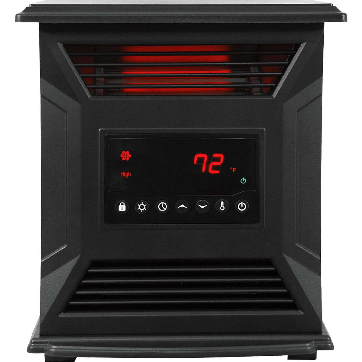 HT1269 Black LifeSmart 6-Element Infrared Heater with Front Intake Vent 