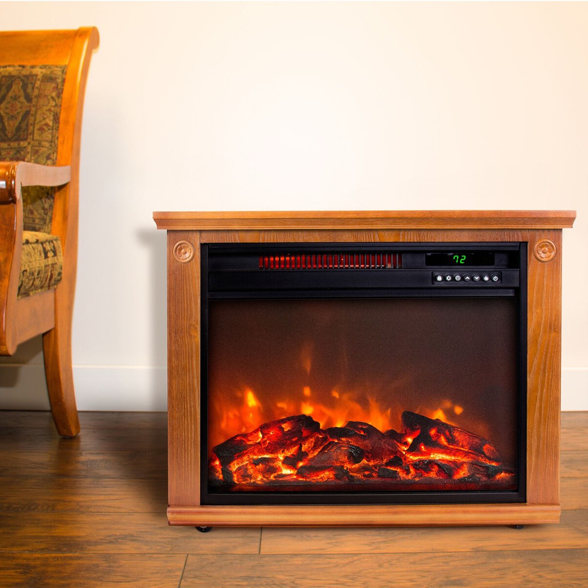 Lifesmart Electric Medium Square, Small Room Fireplace Heater