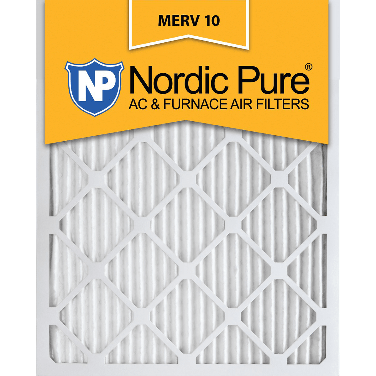 Nordic Pure MERV 10 Pleated Furnace Filter 16x25x1 6-Pack (16x25x1M10-6)