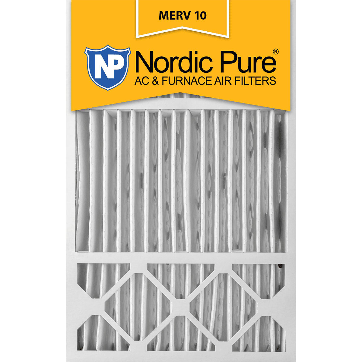 Nordic Pure MERV 10 Pleated Furnace Filter 16x25x5 (16x25X5HM10-1)