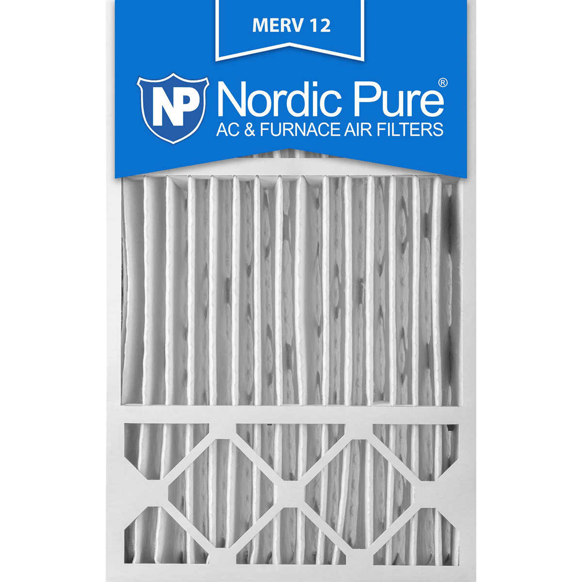 Nordic Pure MERV 12 Pleated Furnace Filter 16x25x5 (16x25x5HM12-1)