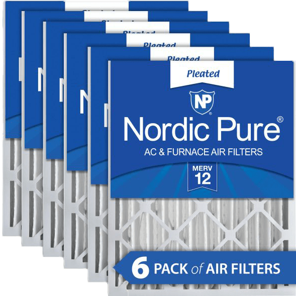 Nordic Pure MERV 12 4-in. Pleated Furnace Filters - 16x25x4 6-Pack