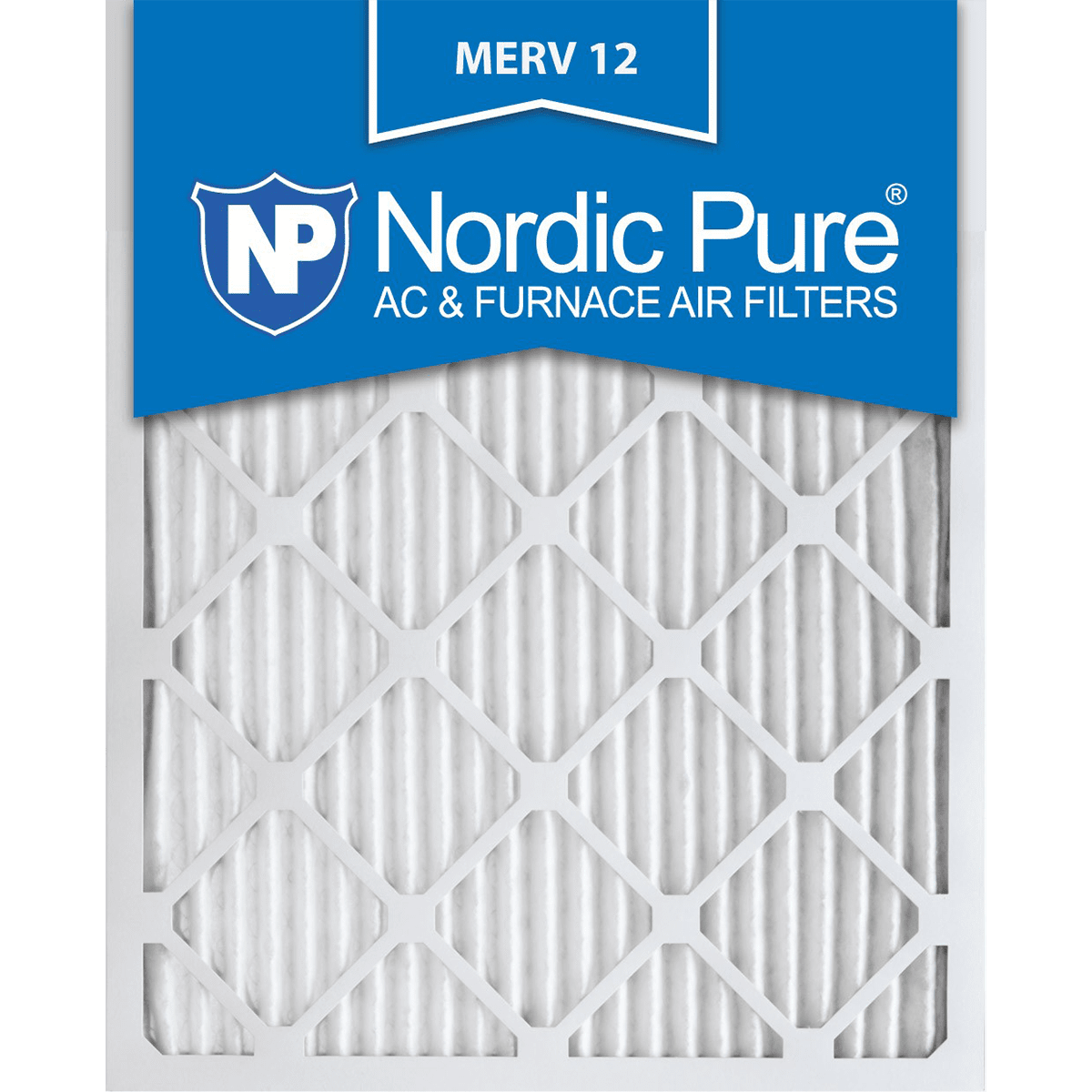 Nordic Pure MERV 12 Pleated Furnace Filter 16x20x1
