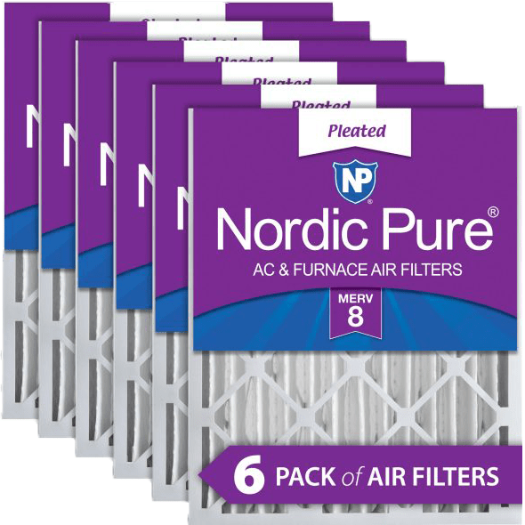Nordic Pure MERV 8 4-in. Pleated Furnace Filters - 20x20x4 6-Pack
