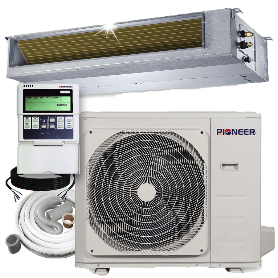 Pioneer 36,000 BTU Ceiling Concealed Ducted Inverter Mini Split Heat