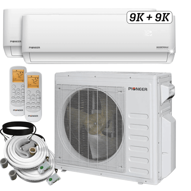 Pioneer Diamante Ultra 18,000 BTU Dual Zone Mini Split Heat Pump