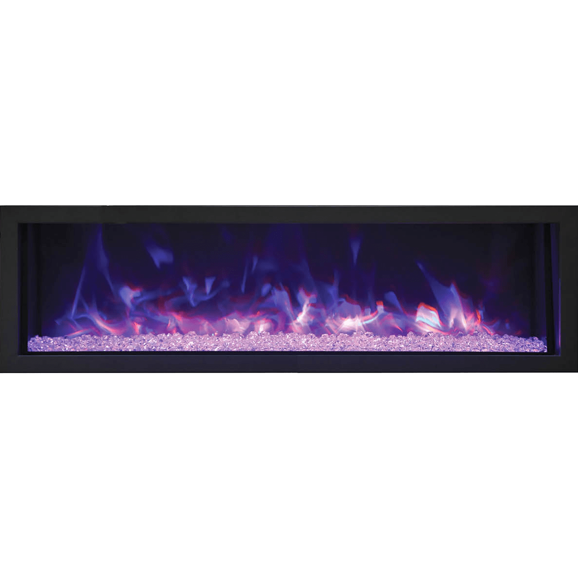 Remii Extra Slim Indoor/Outdoor Built-In Electric Fireplace 55-Inch Purple flame with Glass - Primary View