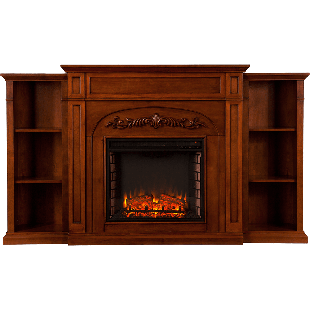 Southern Enterprises Chantilly Fireplace with Bookcases