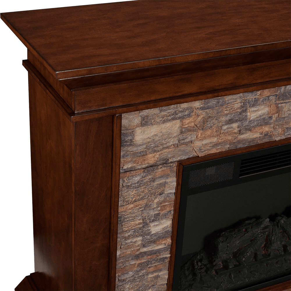Canyon Heights Electric Fireplace, Canyon Heights Faux Stacked Stone Electric Fireplace