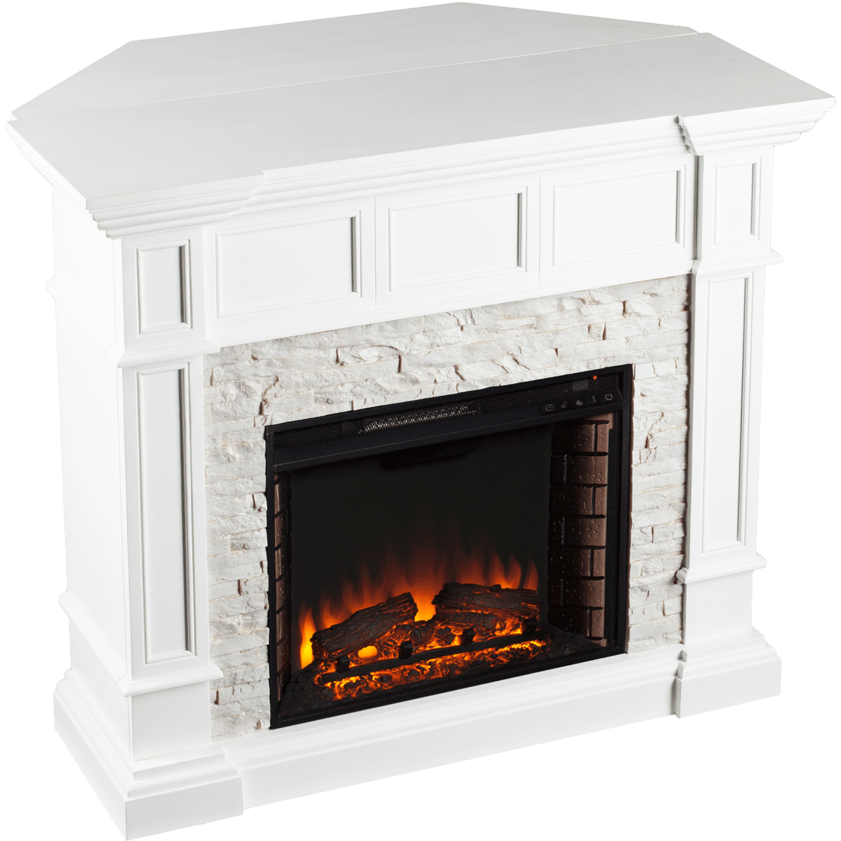 white electric fireplace