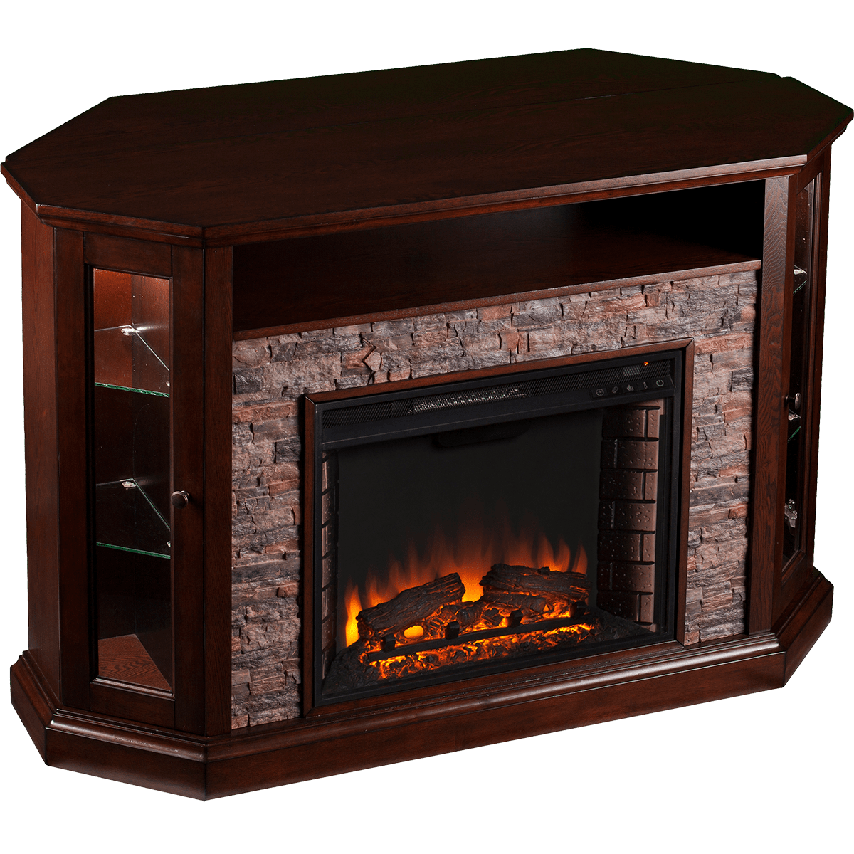 Electric Corner Fireplace Insert - Southern Enterprises Redden Corner Electric Media Fireplace Sylvane