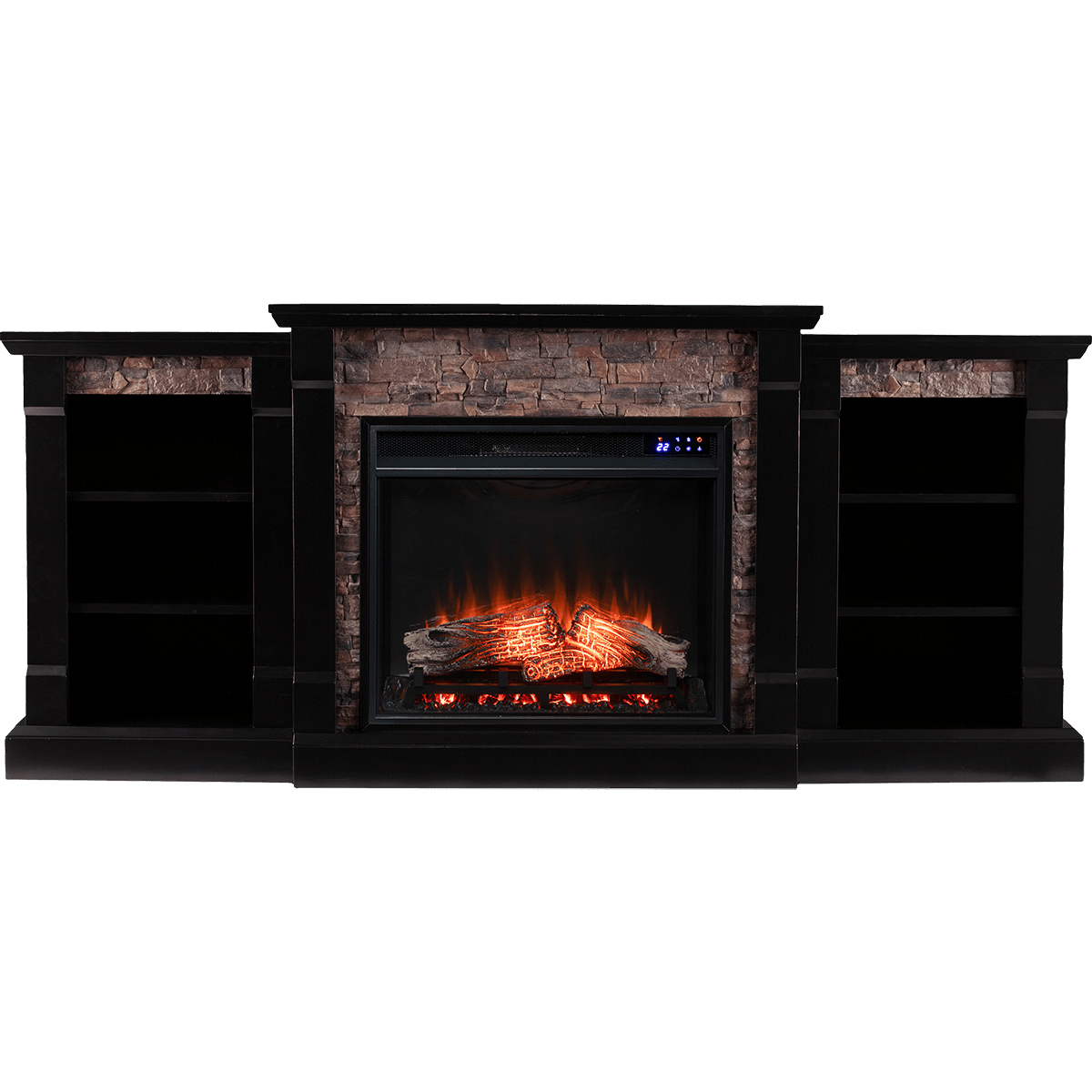 Southern Enterprises Gallatin Faux Stone Enhanced Electric Fireplace