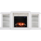 Southern Enterprises Gallatin Faux Stone Fireplace - Enhanced White