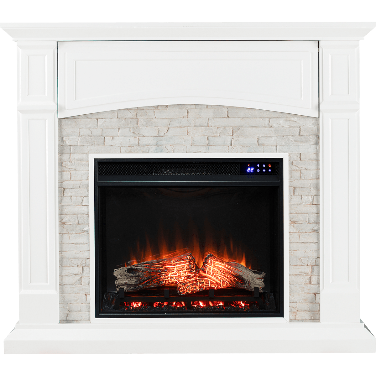 Southern Enterprises Seneca Electric Media Enhanced Fireplace White