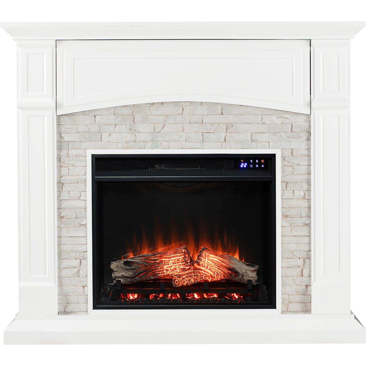 Southern Enterprises Seneca Electric Media Enhanced Fireplace - White