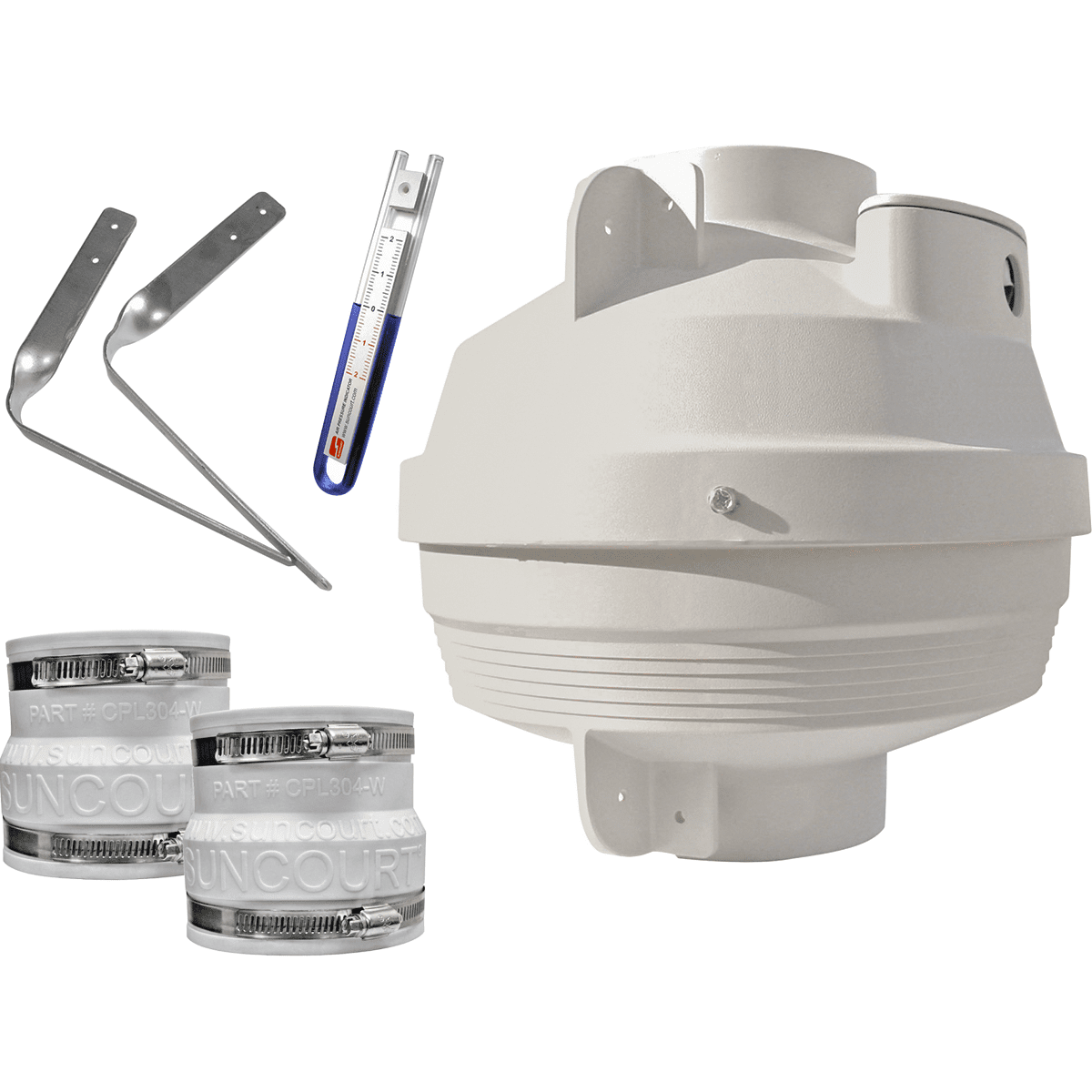 Suncourt Radon Fan Mitigation Kit - 4"" to 3"" Diameter Couplers
