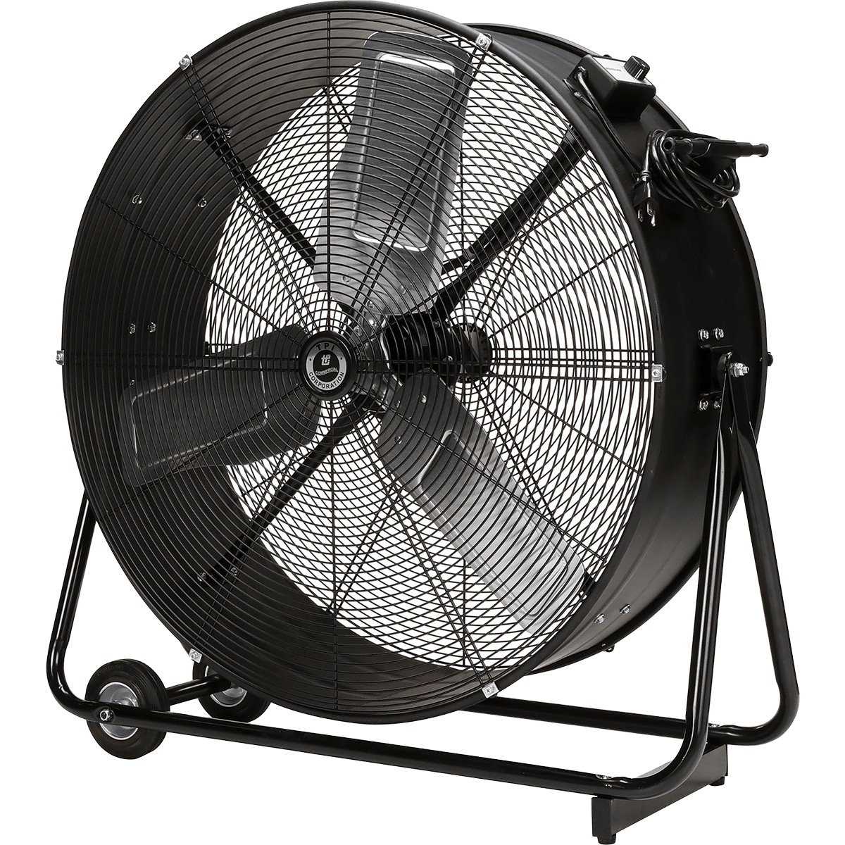 TPI CPB 2-Speed Direct Drive Commercial Portable Drum Fan - 30-In. 1/5 HP Tilt Head
